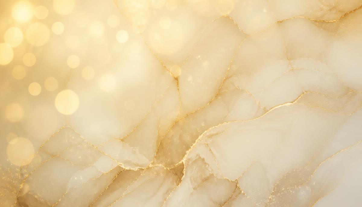 Composição abstrata em tons de marfim e dourado